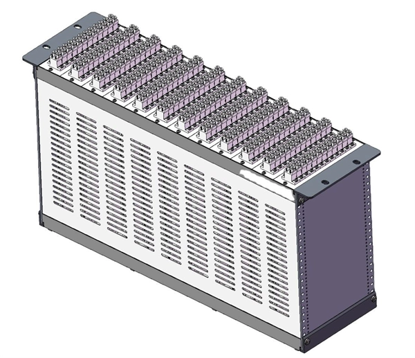 Fiber optic switch connected to two storage units